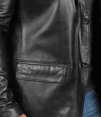 Men’s Black Real Leather Blazer | Lambskin Casual Jacket