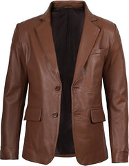Men’s Brown Real Leather Blazer | Lambskin Casual Jacket