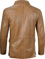 Men’s Camel Real Leather Blazer | Lambskin Casual Jacket