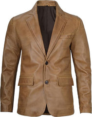 Men’s Camel Real Leather Blazer | Lambskin Casual Jacket