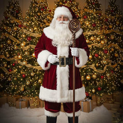 Men’s Deluxe Velvet Santa Claus Suit – Fur Trim Christmas Costume