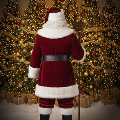 Men’s Deluxe Velvet Santa Claus Suit – Fur Trim Christmas Costume