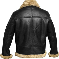 Men’s Black Shearling Aviator Jacket | Fleece Lined Coat