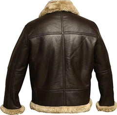 Men’s Brown Shearling Aviator Jacket | Fleece Lined Coat