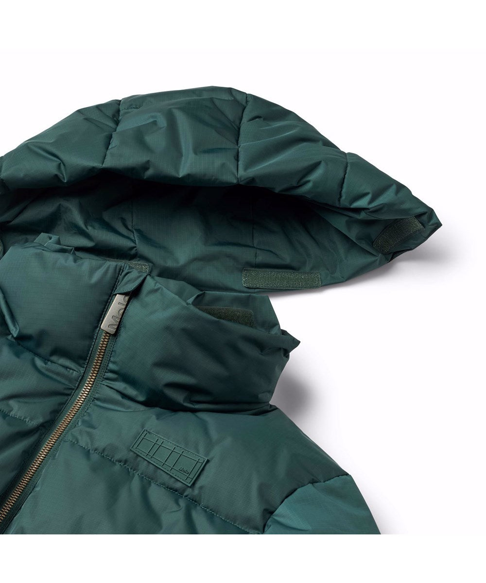 Petrol Green Winter Puffer Jacket – Recycled Polyester