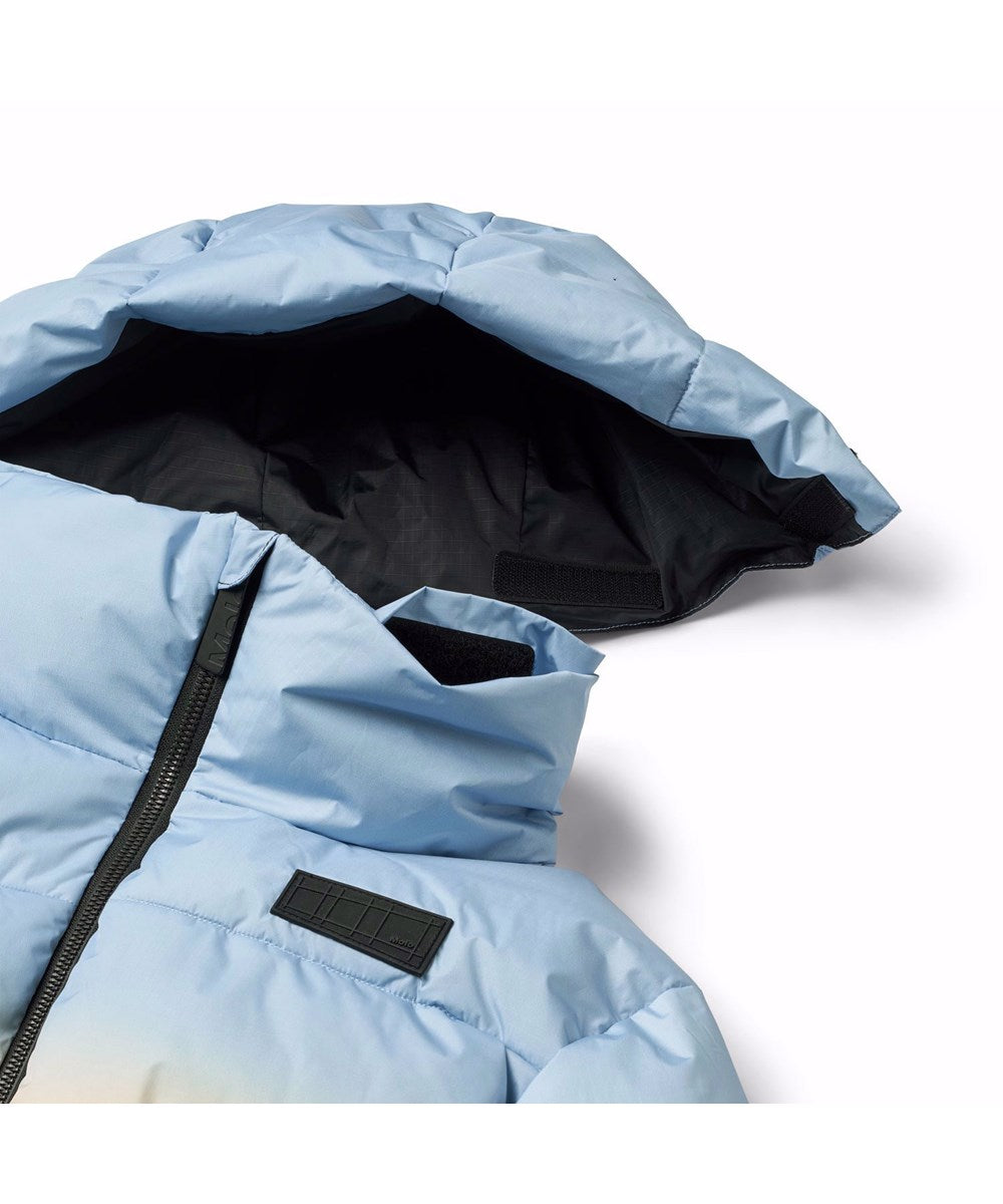 Snow-Covered Alps Puffer Jacket with Sunray Print