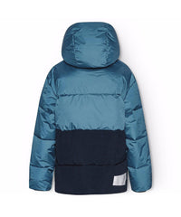Petroleum Blue & Dark Blue Winter Puffer Jacket – Recycled Polyester