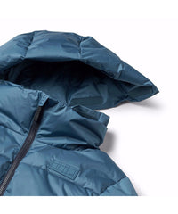 Petroleum Blue & Dark Blue Winter Puffer Jacket – Recycled Polyester