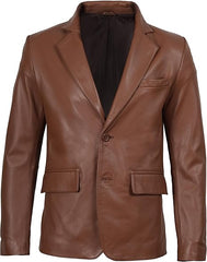 Men’s Brown Real Leather Blazer | Lambskin Casual Jacket
