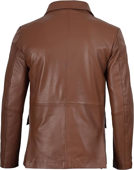 Men’s Brown Real Leather Blazer | Lambskin Casual Jacket