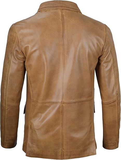 Men’s Camel Real Leather Blazer | Lambskin Casual Jacket