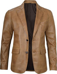 Men’s Camel Real Leather Blazer | Lambskin Casual Jacket