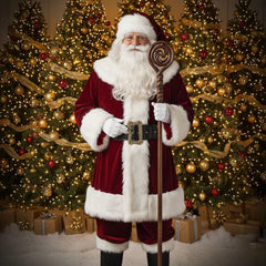 Men’s Deluxe Velvet Santa Claus Suit – Fur Trim Christmas Costume