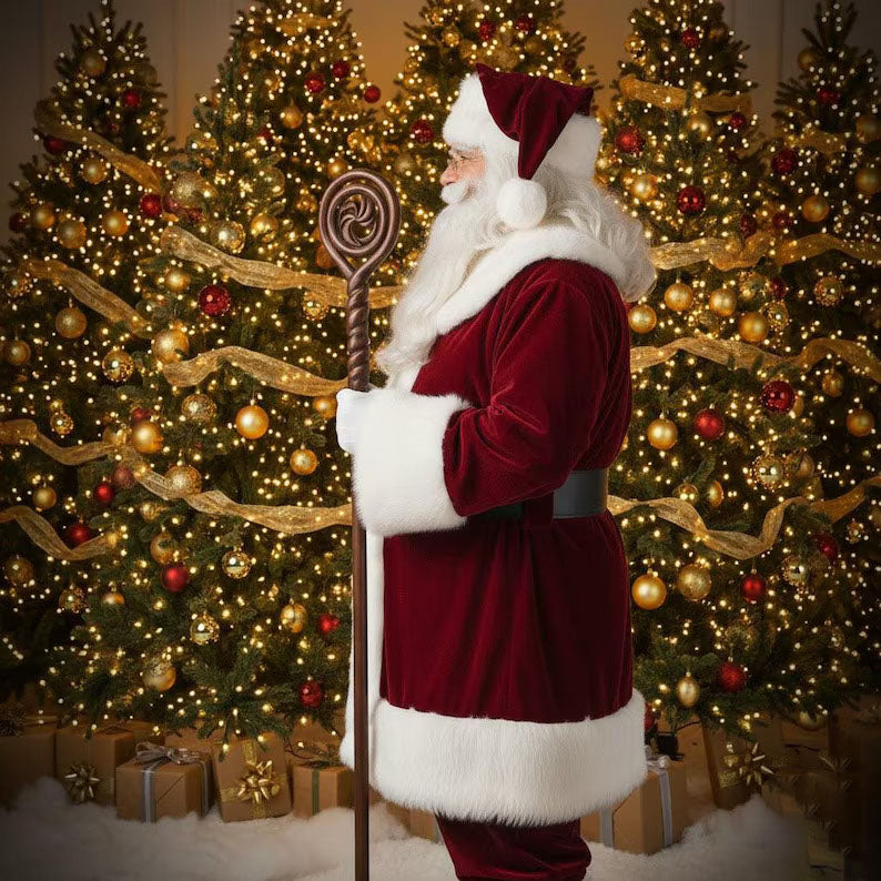 Men’s Deluxe Velvet Santa Claus Suit – Fur Trim Christmas Costume