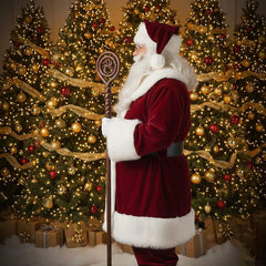 Men’s Deluxe Velvet Santa Claus Suit – Fur Trim Christmas Costume