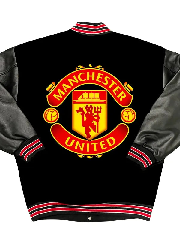 Manchester United F.C. Black Wool Varsity Jacket