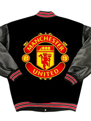 Manchester United F.C. Black Wool Varsity Jacket